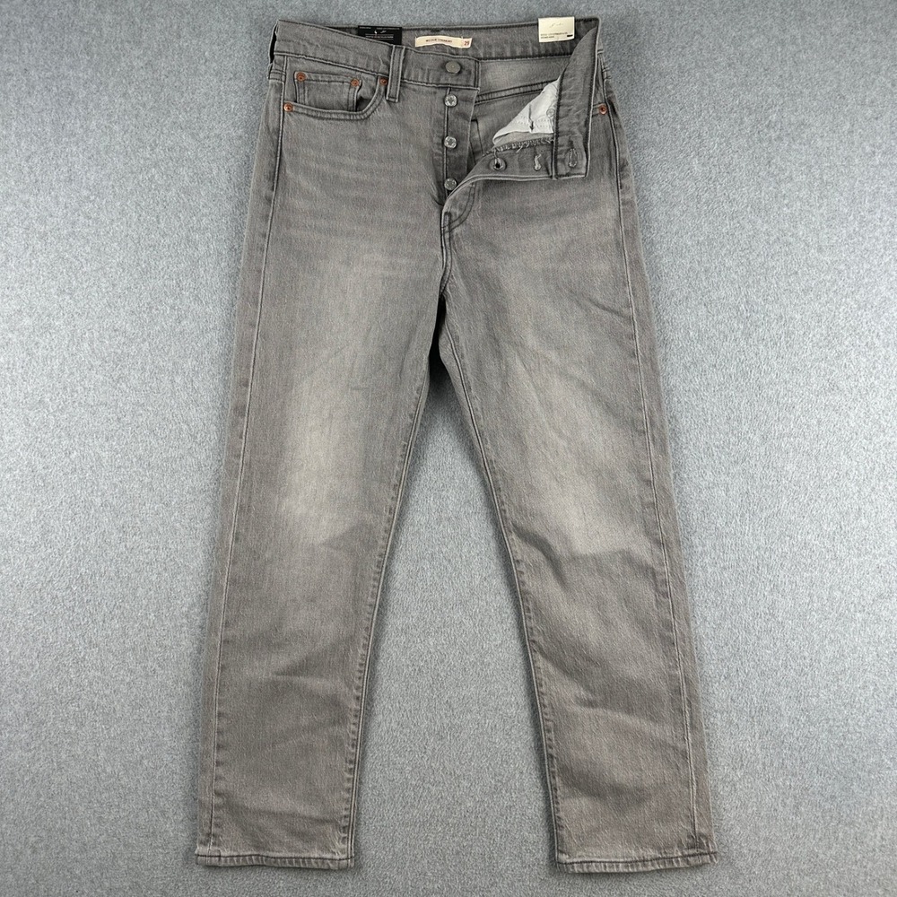 Levi's Jeans Womens 29 Grey Wedgie Straight High Rise WaterLess Button Fly‎ Fade